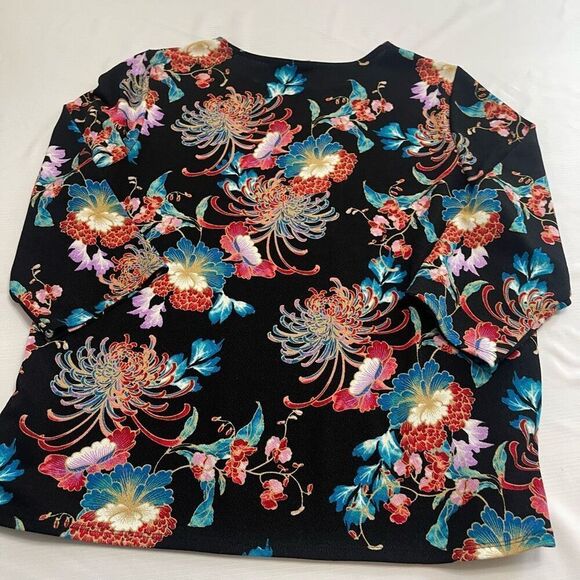 Easywear By Chico’s Floral Top Blouse Size 3 US XL - Picture 7 of 8